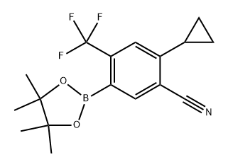 2-cyclopropyl-5-(4,4,5,5-tetramethyl-1,3,2-dioxaborolan-2-yl)-4-(trifluoromethyl)benzonitrile Structure