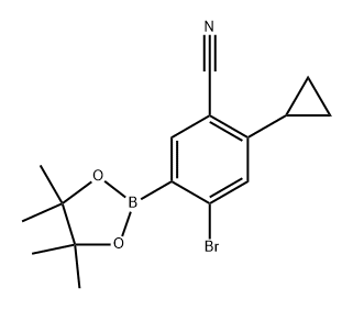 4-bromo-2-cyclopropyl-5-(4,4,5,5-tetramethyl-1,3,2-dioxaborolan-2-yl)benzonitrile Structure