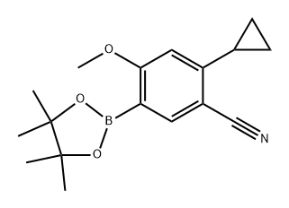 2-cyclopropyl-4-methoxy-5-(4,4,5,5-tetramethyl-1,3,2-dioxaborolan-2-yl)benzonitrile Structure
