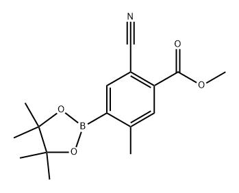 methyl 2-cyano-5-methyl-4-(4,4,5,5-tetramethyl-1,3,2-dioxaborolan-2-yl)benzoate Structure