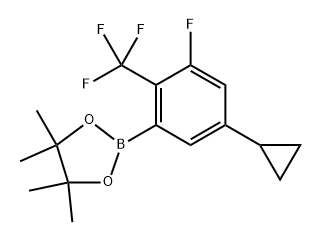 2-(5-cyclopropyl-3-fluoro-2-(trifluoromethyl)phenyl)-4,4,5,5-tetramethyl-1,3,2-dioxaborolane Structure