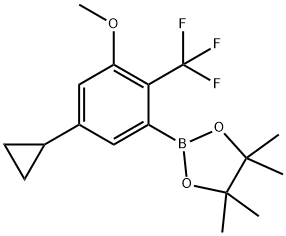 2-(5-cyclopropyl-3-methoxy-2-(trifluoromethyl)phenyl)-4,4,5,5-tetramethyl-1,3,2-dioxaborolane Structure