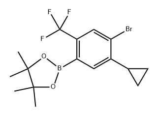 2-(4-bromo-5-cyclopropyl-2-(trifluoromethyl)phenyl)-4,4,5,5-tetramethyl-1,3,2-dioxaborolane Structure