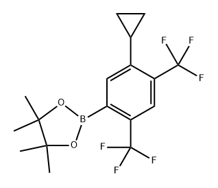 2-(5-cyclopropyl-2,4-bis(trifluoromethyl)phenyl)-4,4,5,5-tetramethyl-1,3,2-dioxaborolane Structure