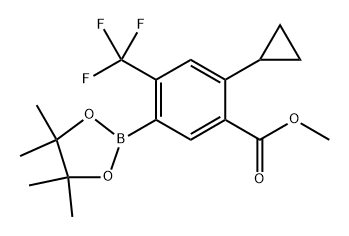 methyl 2-cyclopropyl-5-(4,4,5,5-tetramethyl-1,3,2-dioxaborolan-2-yl)-4-(trifluoromethyl)benzoate Structure