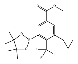 methyl 3-cyclopropyl-5-(4,4,5,5-tetramethyl-1,3,2-dioxaborolan-2-yl)-4-(trifluoromethyl)benzoate Structure