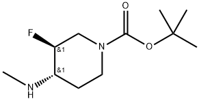 tert-Butyl (3S,4S)-3-fluoro-4-(methylamino)piperidine-1-carboxylate 구조식 이미지