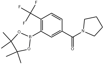 Methanone, 1-pyrrolidinyl[3-(4,4,5,5-tetramethyl-1,3,2-dioxaborolan-2-yl)-4-(trifluoromethyl)phenyl]- Structure