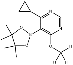 4-Cyclopropyl-6-(methoxy-d3)-5-(4,4,5,5-tetramethyl-1,3,2-dioxaborolan-2-yl)pyrimidine Structure