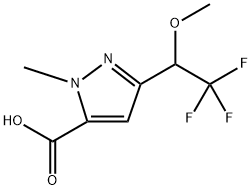 1-Methyl-3-(2,2,2-trifluoro-1-methoxyethyl)-1H-pyrazole-5-carboxylic acid Structure