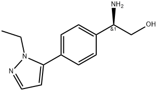 Benzeneethanol, β-amino-4-(1-ethyl-1H-pyrazol-5-yl)-, (βR)- Structure