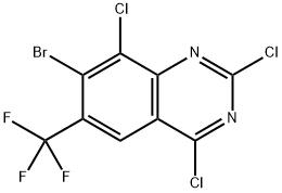 7-Bromo-2,4,8-trichloro-6-(trifluoromethyl)quinazoline Structure