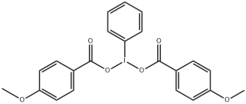 Iodine, bis(4-methoxybenzoato-O1)phenyl- Structure