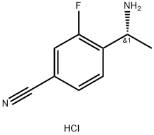 (R)-4-(1-Aminoethyl)-3-fluorobenzonitrile hydrochloride Structure