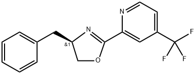 Pyridine, 2-[(4R)-4,5-dihydro-4-(phenylmethyl)-2-oxazolyl]-4-(trifluoromethyl)- 구조식 이미지