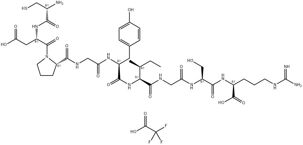 H-Cys-Asp-Pro-Gly-Tyr-Ile-Gly-Ser-Arg-OH trifluoroacetate Structure