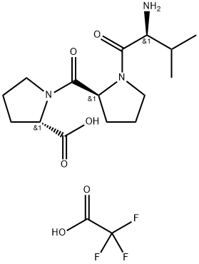 (S)-1-((S)-1-((S)-2-Amino-3-methylbutanoyl)pyrrolidine-2-carbonyl)pyrrolidine-2-carboxylic acid trifluoroacetate 구조식 이미지