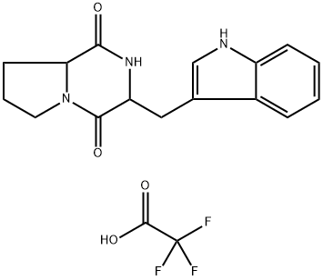 3-((1H-Indol-3-yl)methyl)hexahydropyrrolo[1,2-a]pyrazine-1,4-dione trifluoroacetate Structure