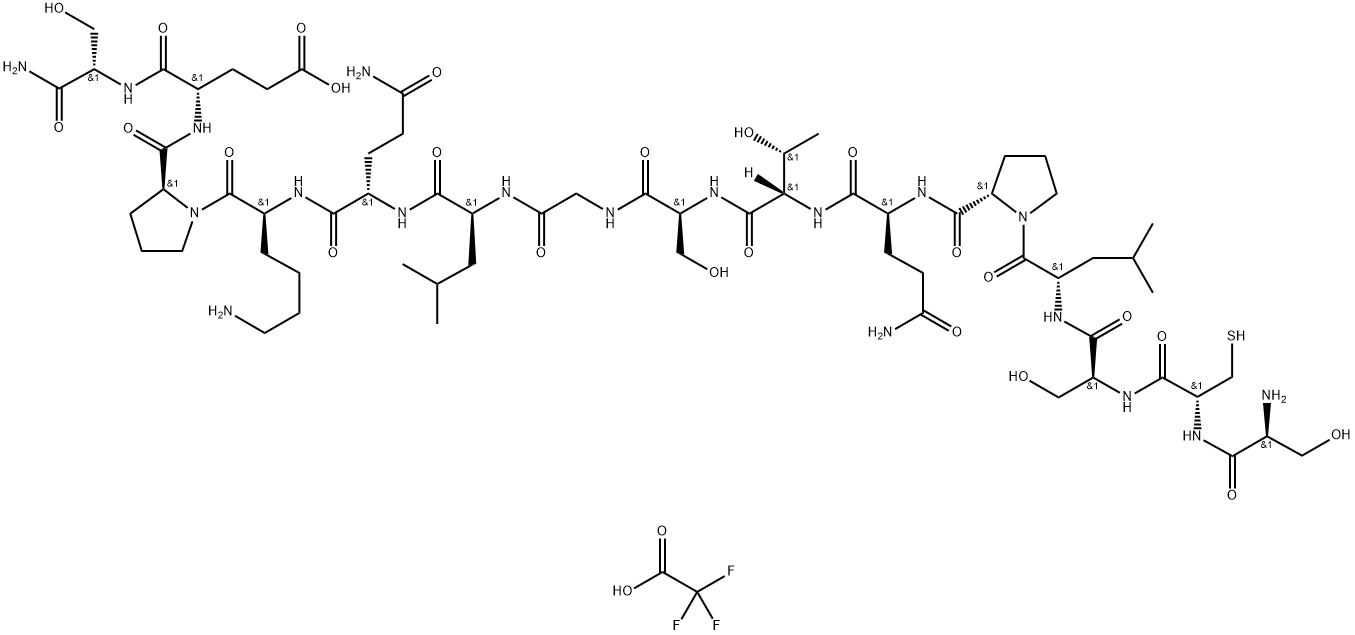 H-Ser-Cys-Ser-Leu-Pro-Gln-Thr-Ser-Gly-Leu-Gln-Lys-Pro-Glu-Ser-NH2 trifluoroacetate Structure