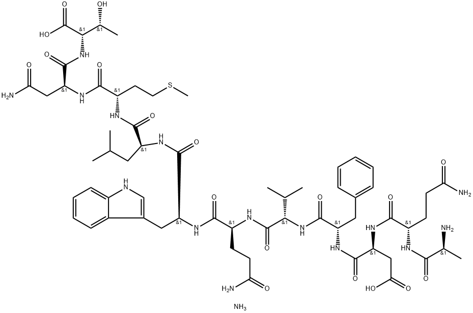 H-Ala-Gln-Asp-Phe-Val-Gln-Trp-Leu-Met-Asn-Thr-OH ammonium salt Structure