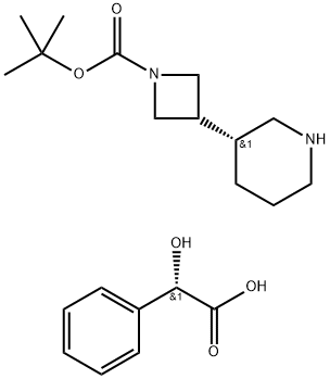 (R)-tert-Butyl 3-(piperidin-3-yl)azetidine-1-carboxylate (S)-2-hydroxy-2-phenylacetate Structure