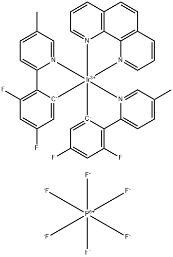 Iridium-(1,10-phenanthroline-κN1,κN10)bis[3,5-difluoro-2-(5-methyl-2-pyridinyl-κN)phenyl-κC]-hexafluorophosphate 구조식 이미지