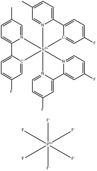 Iridium-bis[5-fluoro-2-(5-methyl-2-pyridinyl-κN)phenyl-κC](4,4'-difluoro-2,2'-bipyridine-κN1,κN1')-hexafluorophosphate 구조식 이미지
