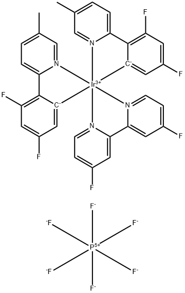 Iridium-(4,4'-difluoro-2,2'-bipyridine-κN1,κN1')bis[3,5-difluoro-2-(5-methyl-2-pyridinyl-κN)phenyl-κC]-hexafluorophosphate 구조식 이미지