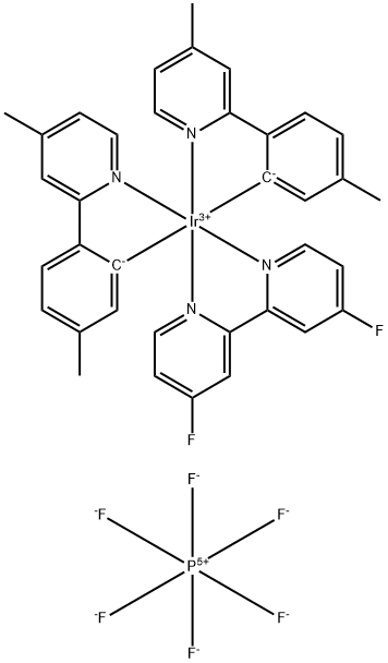 Iridium-(4,4'-difluoro-2,2'-bipyridine-κN1,κN1')bis[5-methyl-2-(4-methyl-2-pyridinyl-κN)phenyl-κC]-hexafluorophosphate Structure