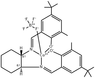 2,2'-[(1S,2S)-1,2-Cyclohexanediylbis[(nitrilo-κN)methylidyne]]bis[4-bis(1,1-dimethylethyl)-6-methyl-phenolato-κO]](2-)][tetrafluoroborato(1-)-κF]cobalt 구조식 이미지