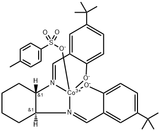 2,2'-[(1S,2S)-1,2-Cyclohexanediylbis[(nitrilo-κN)methylidyne]]bis[4-bis(1,1-dimethylethyl)phenolato-κO]](2-)](4-methylbenzenesulfonato-κO)cobalt 구조식 이미지