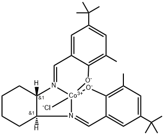 Chloro[[2,2'-[(1S,2S)-1,2-Cyclohexanediylbis[(nitrilo-κN)methylidyne]]bis[4-bis(1,1-dimethylethyl)-6-methyl-phenolato-κO]](2-)]cobalt 구조식 이미지