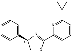 Pyridine, 2-cyclopropyl-6-[(4R)-4,5-dihydro-4-phenyl-2-oxazolyl]- Structure