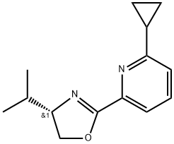 Pyridine, 2-cyclopropyl-6-[(4S)-4,5-dihydro-4-(1-methylethyl)-2-oxazolyl]- Structure