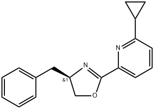 Pyridine, 2-cyclopropyl-6-[(4R)-4,5-dihydro-4-(phenylmethyl)-2-oxazolyl]- 구조식 이미지