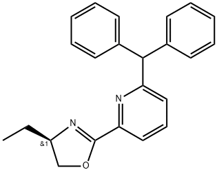 Pyridine, 2-(diphenylmethyl)-6-[(4R)-4-ethyl-4,5-dihydro-2-oxazolyl]- Structure