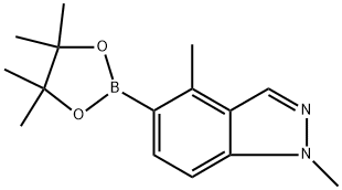 1H-Indazole, 1,4-dimethyl-5-(4,4,5,5-tetramethyl-1,3,2-dioxaborolan-2-yl)- Structure