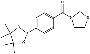 Methanone, [4-(4,4,5,5-tetramethyl-1,3,2-dioxaborolan-2-yl)phenyl]-3-thiazolidinyl- Structure