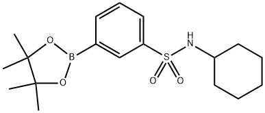 Benzenesulfonamide, N-cyclohexyl-3-(4,4,5,5-tetramethyl-1,3,2-dioxaborolan-2-yl)- Structure