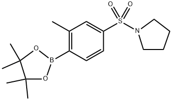 Pyrrolidine, 1-[[3-methyl-4-(4,4,5,5-tetramethyl-1,3,2-dioxaborolan-2-yl)phenyl]sulfonyl]- 구조식 이미지