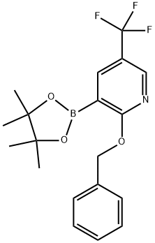 Pyridine, 2-(phenylmethoxy)-3-(4,4,5,5-tetramethyl-1,3,2-dioxaborolan-2-yl)-5-(trifluoromethyl)- Structure