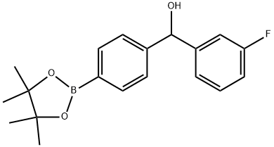 Benzenemethanol, α-(3-fluorophenyl)-4-(4,4,5,5-tetramethyl-1,3,2-dioxaborolan-2-yl)- Structure