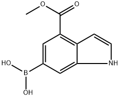 1H-Indole-4-carboxylic acid, 6-borono-, 4-methyl ester Structure