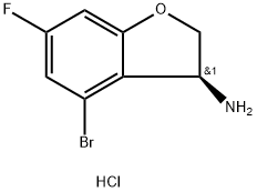 (S)-4-Bromo-6-fluoro-2,3-dihydrobenzofuran-3-amine hydrochloride 구조식 이미지