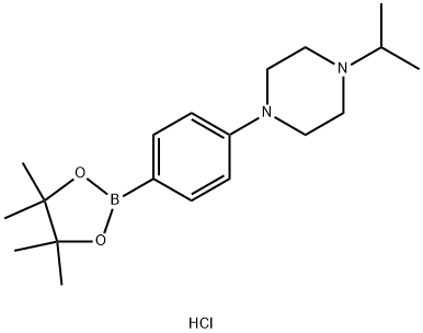 1-Isopropyl-4-(4-(4,4,5,5-tetramethyl-1,3,2-dioxaborolan-2-yl)phenyl)piperazine hydrochloride Structure