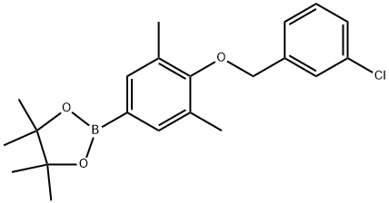 2-(4-((3-Chlorobenzyl)oxy)-3,5-dimethylphenyl)-4,4,5,5-tetramethyl-1,3,2-dioxaborolane Structure