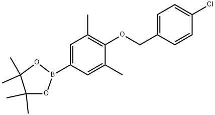 1,3,2-Dioxaborolane, 2-[4-[(4-chlorophenyl)methoxy]-3,5-dimethylphenyl]-4,4,5,5-tetramethyl- 구조식 이미지