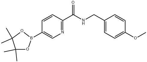 2-Pyridinecarboxamide, N-[(4-methoxyphenyl)methyl]-5-(4,4,5,5-tetramethyl-1,3,2-dioxaborolan-2-yl)- Structure