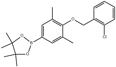 1,3,2-Dioxaborolane, 2-[4-[(2-chlorophenyl)methoxy]-3,5-dimethylphenyl]-4,4,5,5-tetramethyl- Structure