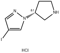 (R)-4-iodo-1-(pyrrolidin-3-yl)-1H-pyrazole hydrochloride 구조식 이미지